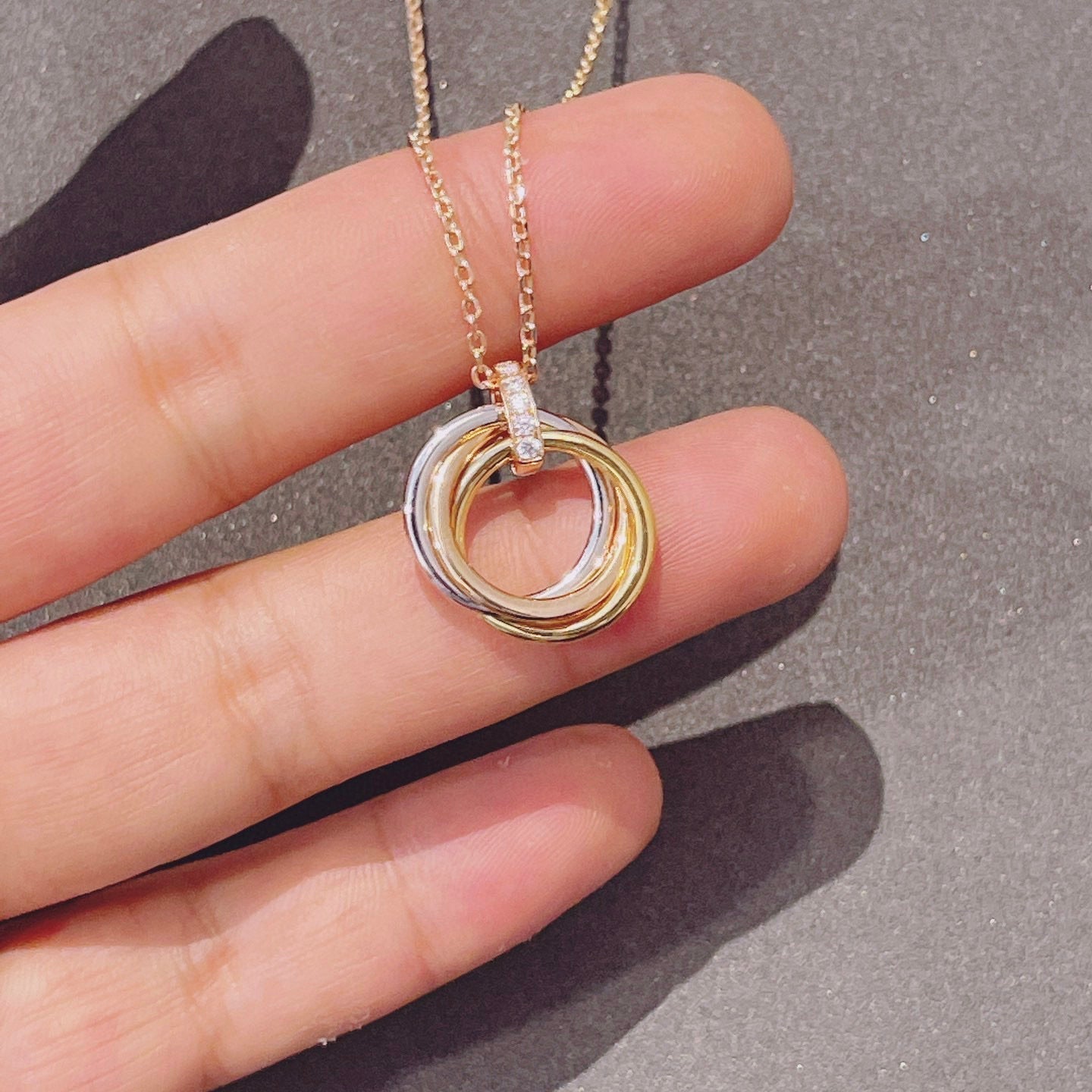 [Love Lucky]TRINITY HALSKETTE GOLD DIAMANTEN