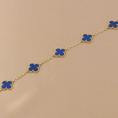 [Love Lucky] CLOVER 5 MOTIF BLUE AGATE BRACELET COLLECTION