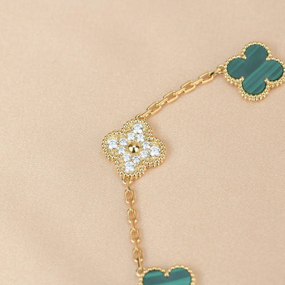 [Love Lucky] CLOVER 5 MOTIF MALACHITE BRACELET COLLECTION