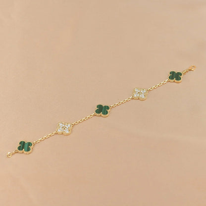 [Love Lucky] CLOVER 5 MOTIF MALACHITE BRACELET COLLECTION