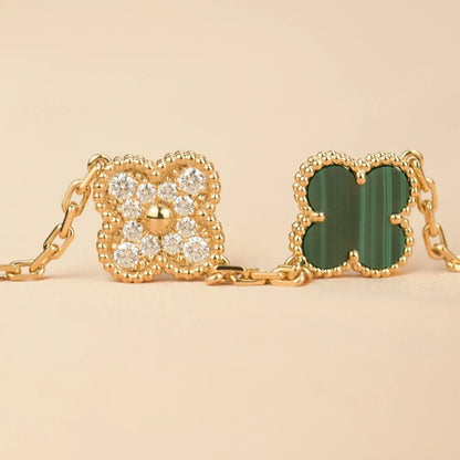 [Love Lucky] CLOVER 5 MOTIF MALACHITE BRACELET COLLECTION