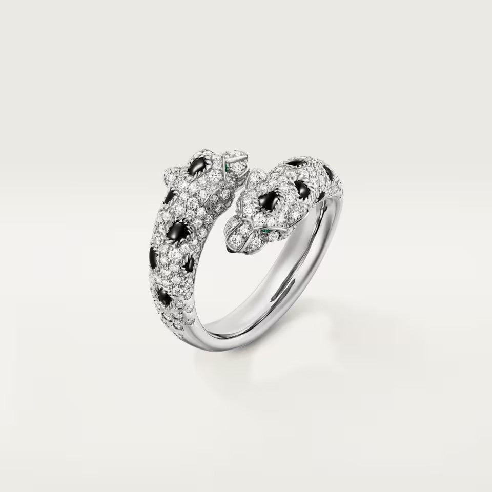 [Love Lucky]PANTHERE DOUBLE HEADED FULL DIAMOND  RING