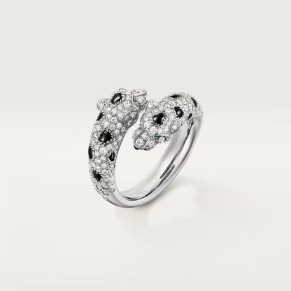 [Love Lucky]PANTHERE DOUBLE HEADED FULL DIAMOND  RING
