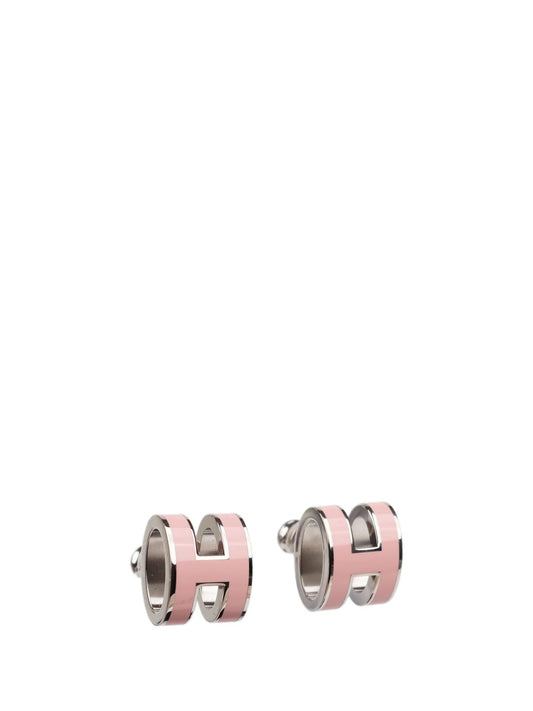 [Love Lucky]MINI POP H SILVER EARRINGS PINK