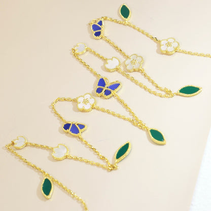 [Love Lucky]LUCKY SPRING BUTTERFLY 15 FLOWER NECKLACE