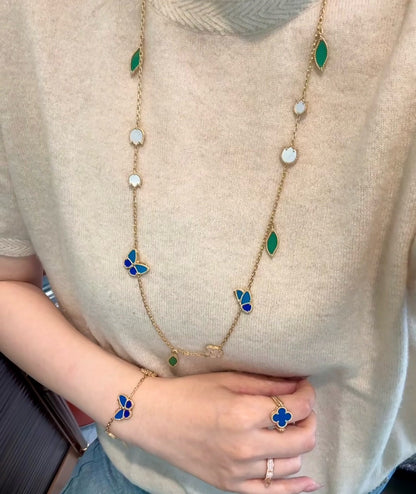 [Love Lucky]LUCKY SPRING BUTTERFLY 15 FLOWER NECKLACE