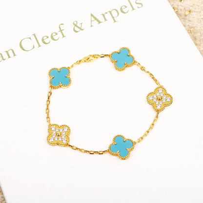 [Love Lucky] CLOVER 5 MOTIF TURQUOISE BRACELET COLLECTION