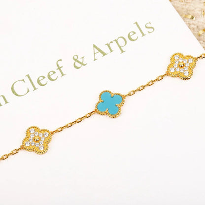 [Love Lucky] CLOVER 5 MOTIF TURQUOISE BRACELET COLLECTION