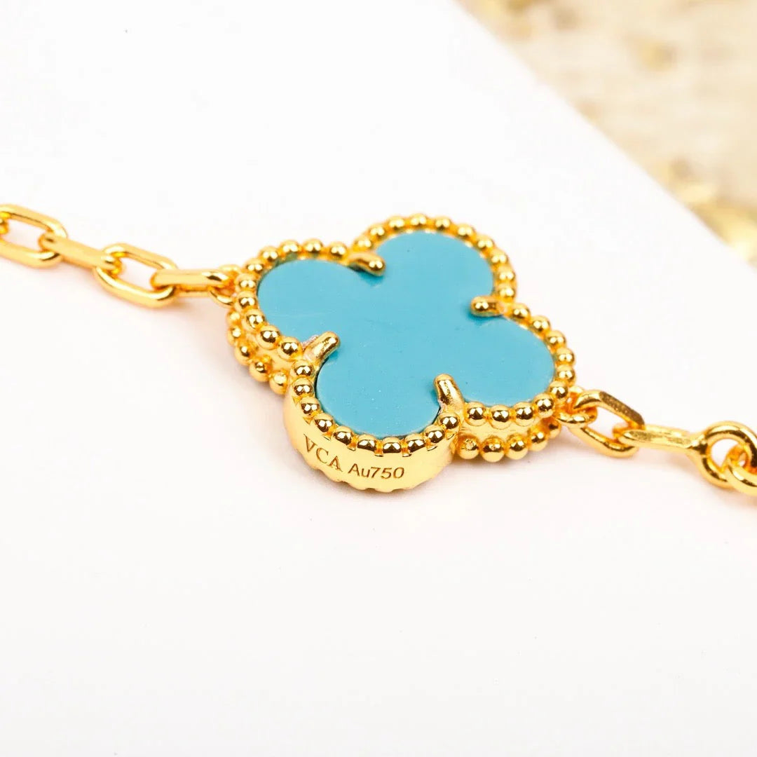 [Love Lucky] CLOVER 5 MOTIF TURQUOISE BRACELET COLLECTION