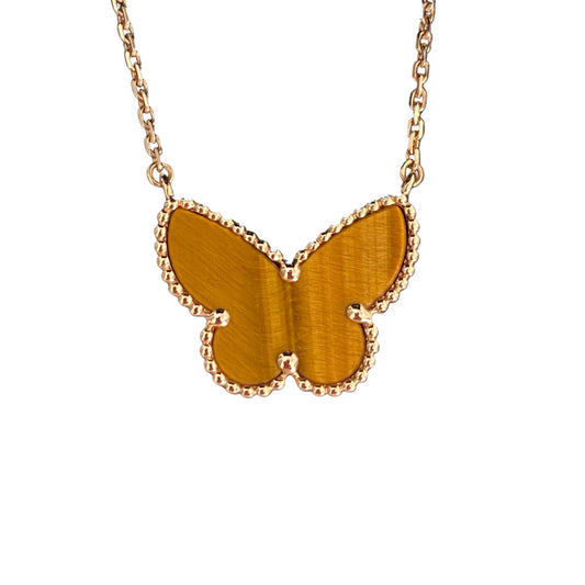 [Amor Suerte] COLLAR DE MARIPOSA DE OJO DE TIGRE