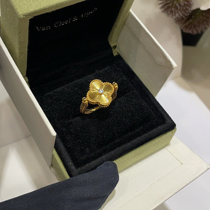 [Love Lucky]CLOVER RIVERSIBLE BLUE AGATE RING