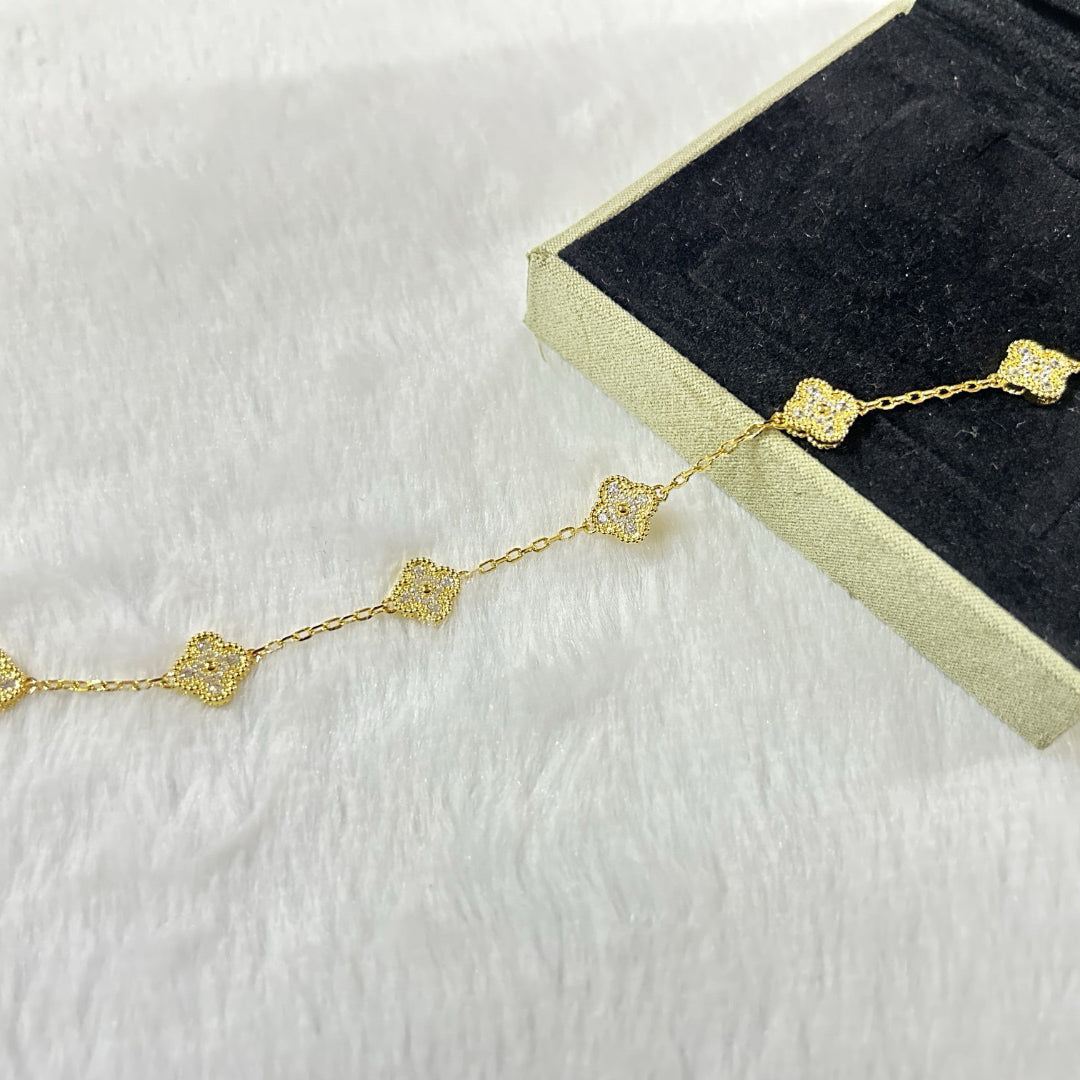 [Love Lucky]CLOVER 6 MOTIF DIAMOND BRACELET