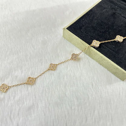 [Love Lucky]CLOVER 6 MOTIF DIAMOND BRACELET