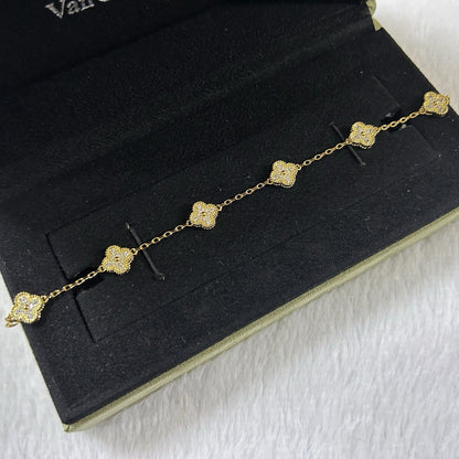 [Love Lucky]CLOVER 6 MOTIF DIAMOND BRACELET