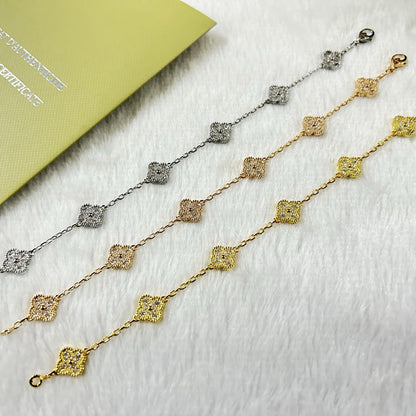 [Love Lucky]CLOVER 6 MOTIF DIAMOND BRACELET