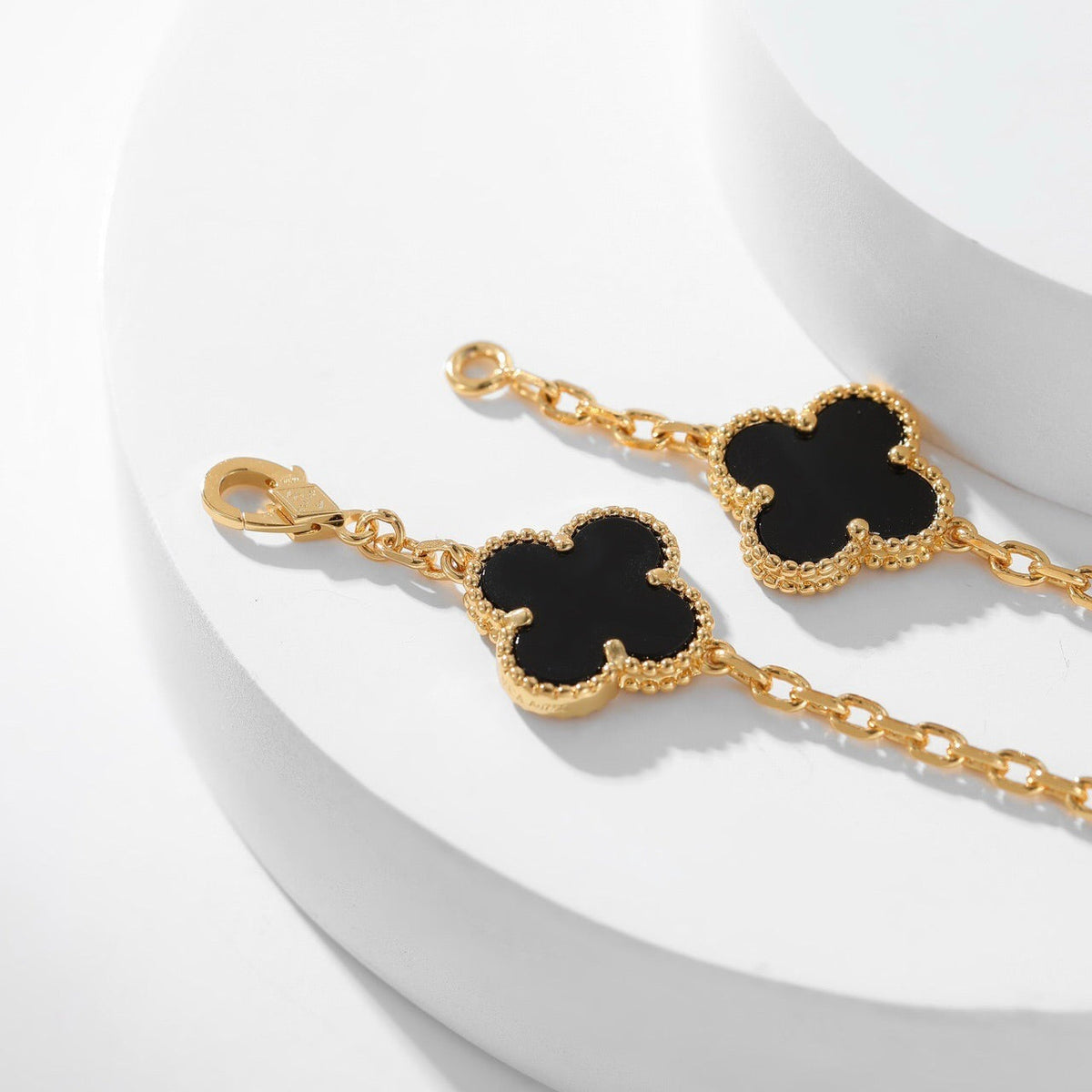 [Love Lucky]CLOVER 10 MOTIFS ONYX NECKLACE