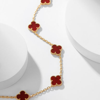 [Love Lucky]CLOVER 10 MOTIFS CARNELIAN NECKLACE