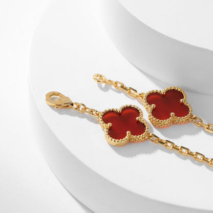[Love Lucky]CLOVER 10 MOTIFS CARNELIAN NECKLACE