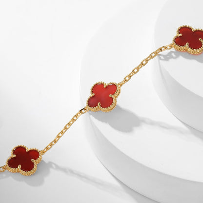 [Love Lucky]CLOVER 10 MOTIFS CARNELIAN NECKLACE