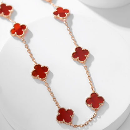 [Love Lucky]CLOVER 10 MOTIFS CARNELIAN NECKLACE