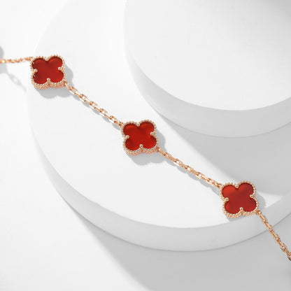 [Love Lucky]CLOVER 10 MOTIFS CARNELIAN NECKLACE