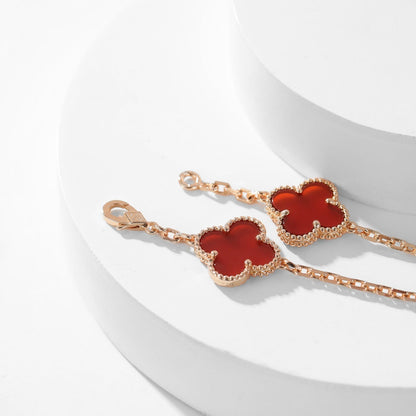 [Love Lucky]CLOVER 10 MOTIFS CARNELIAN NECKLACE
