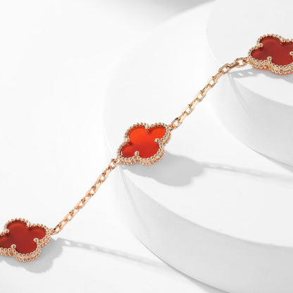 [Love Lucky]CLOVER 10 MOTIFS CARNELIAN NECKLACE