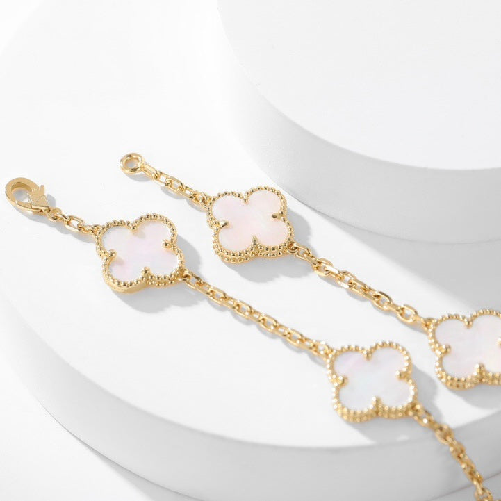 [Love Lucky]CLOVER 10 MOTIFS WHITE MOTHER OF PEARL NECKLACE