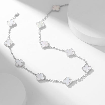 [Love Lucky]CLOVER 10 MOTIFS WHITE MOTHER OF PEARL NECKLACE