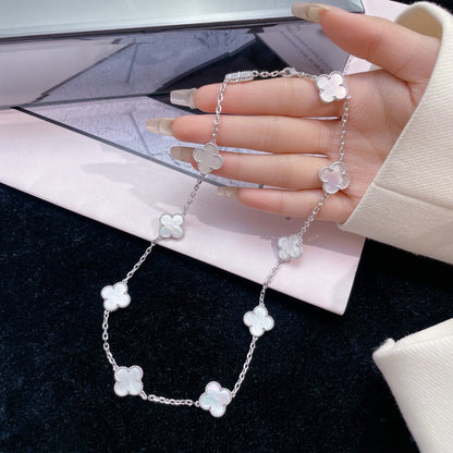 [Love Lucky]CLOVER 10 MOTIFS WHITE MOTHER OF PEARL NECKLACE