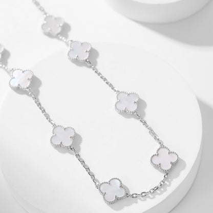[Love Lucky]CLOVER 10 MOTIFS WHITE MOTHER OF PEARL NECKLACE
