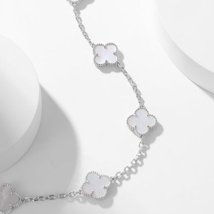 [Love Lucky]CLOVER 10 MOTIFS WHITE MOTHER OF PEARL NECKLACE