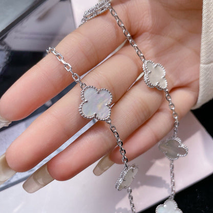 [Love Lucky]CLOVER 10 MOTIFS WHITE MOTHER OF PEARL NECKLACE
