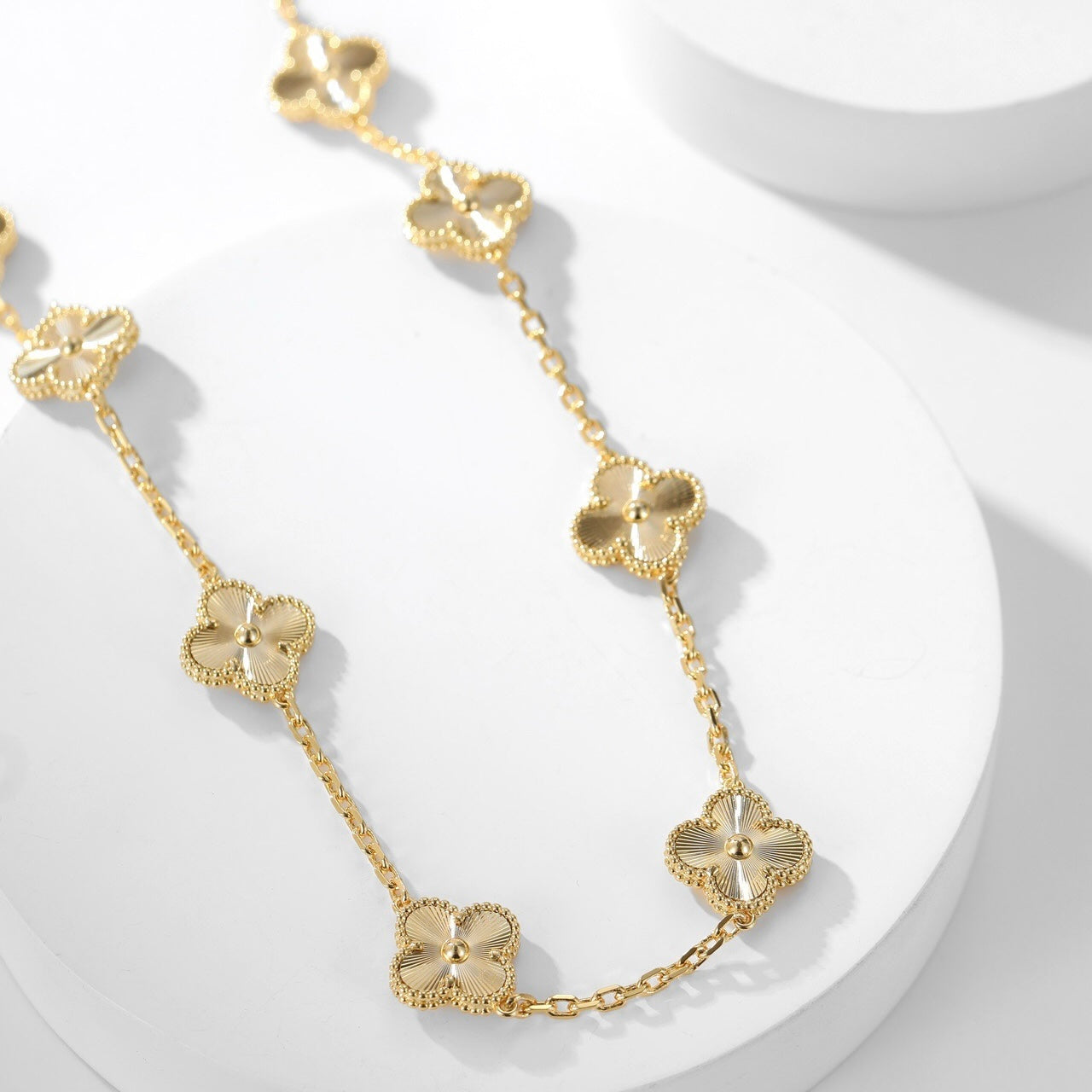 [Love Lucky]CLOVER 10 MOTIFS LASER NECKLACE