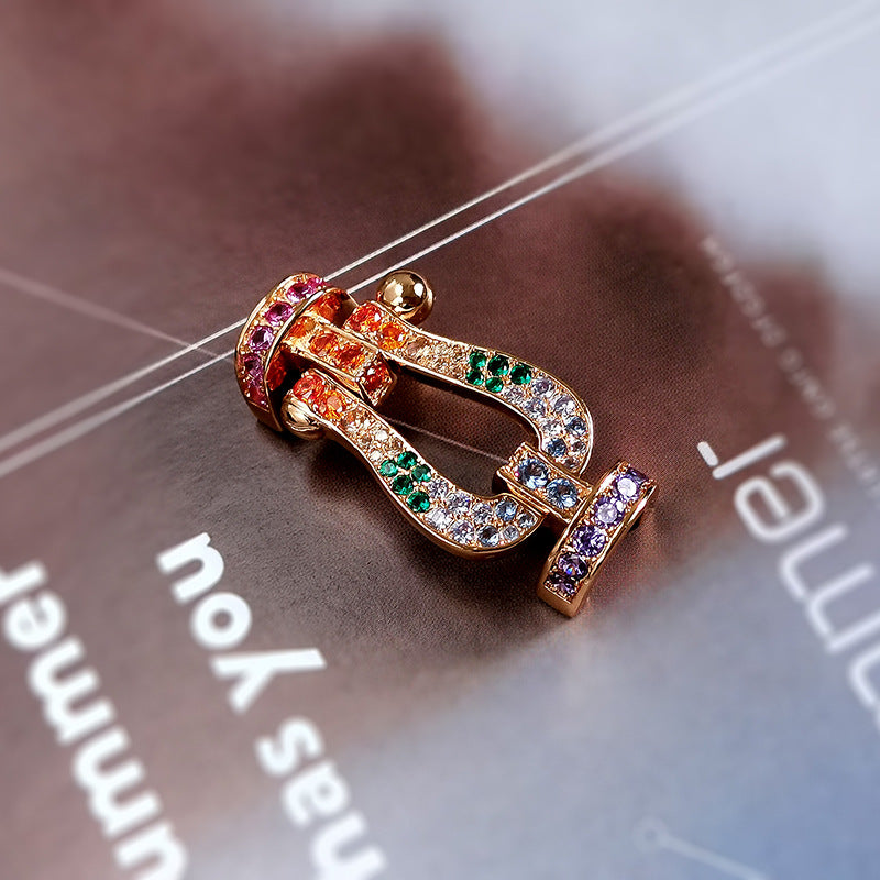 [Love Lucky]FORCE LARGE HORSESHOE  COLORED DIAMOND BRACELET ROSE GOLD