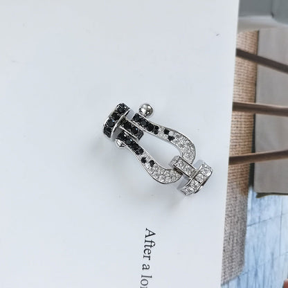 [Love Lucky]FORCE LARGE HORSESHOE BLACK WHITE DIAMOND BRACELET ROSE GOLD