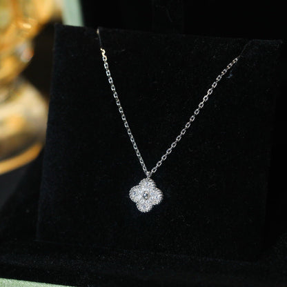 [Love Lucky]COLLAR CON COLGANTE CLOVER MINI DE 9.5 MM CON DIAMANTE