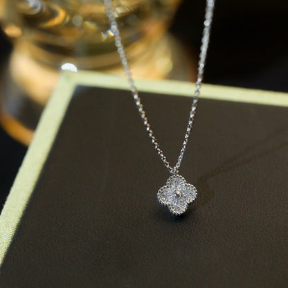[Love Lucky]COLLAR CON COLGANTE CLOVER MINI DE 9.5 MM CON DIAMANTE