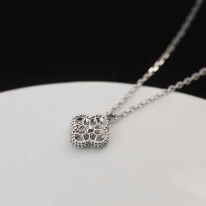 [Love Lucky]COLLAR CON COLGANTE CLOVER MINI DE 9.5 MM CON DIAMANTE