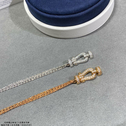 [ラブラッキー]フォース スモール ホースシュー ダイヤモンド チェーン ロープ ブレスレット
