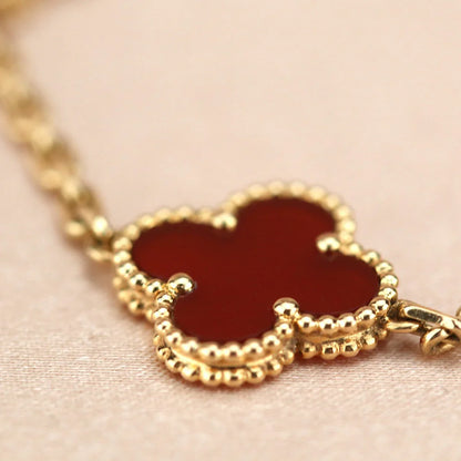 [Love Lucky] CLOVER 5 MOTIF RED CORNELIAN BRACELET COLLECTION