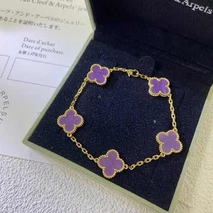 [Love Lucky] CLOVER 5 MOTIF VIOLET BRACELET COLLECTION