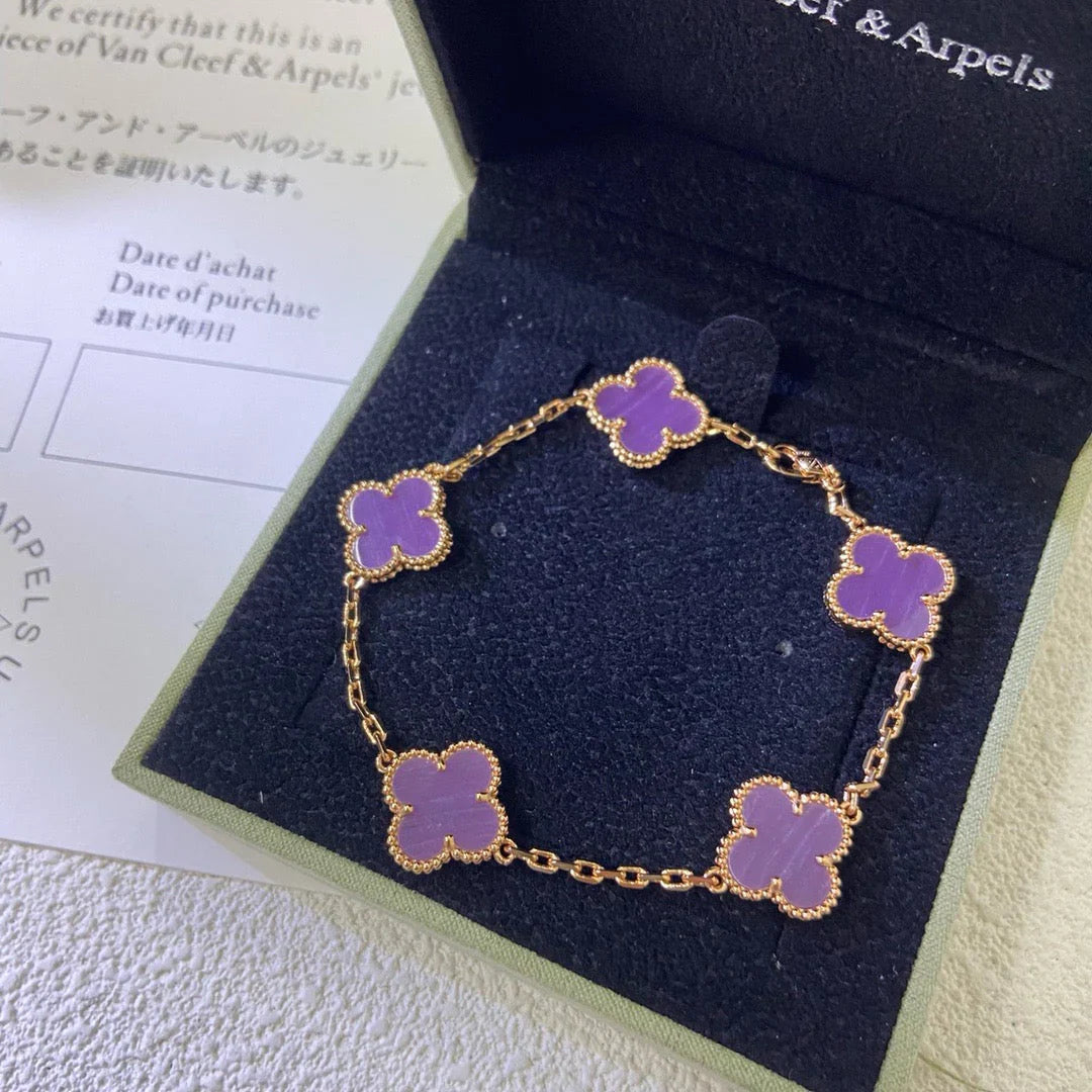 [Love Lucky] CLOVER 5 MOTIF VIOLET BRACELET COLLECTION