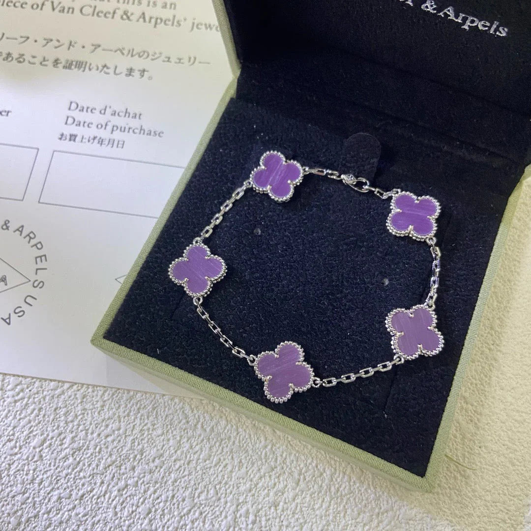 [Love Lucky] CLOVER 5 MOTIF VIOLET BRACELET COLLECTION