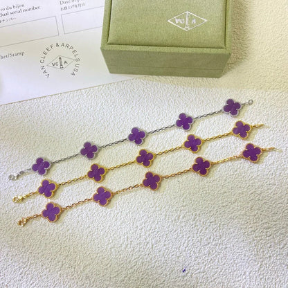 [Love Lucky] CLOVER 5 MOTIF VIOLET BRACELET COLLECTION