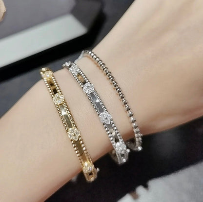 [Love Lucky]CLOVER ARMBAND 4MM DIAMANTEN