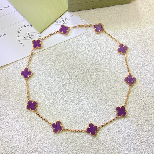 [Love Lucky]COLLAR CLOVER 10 MOTIVOS VIOLETA PÚRPURA