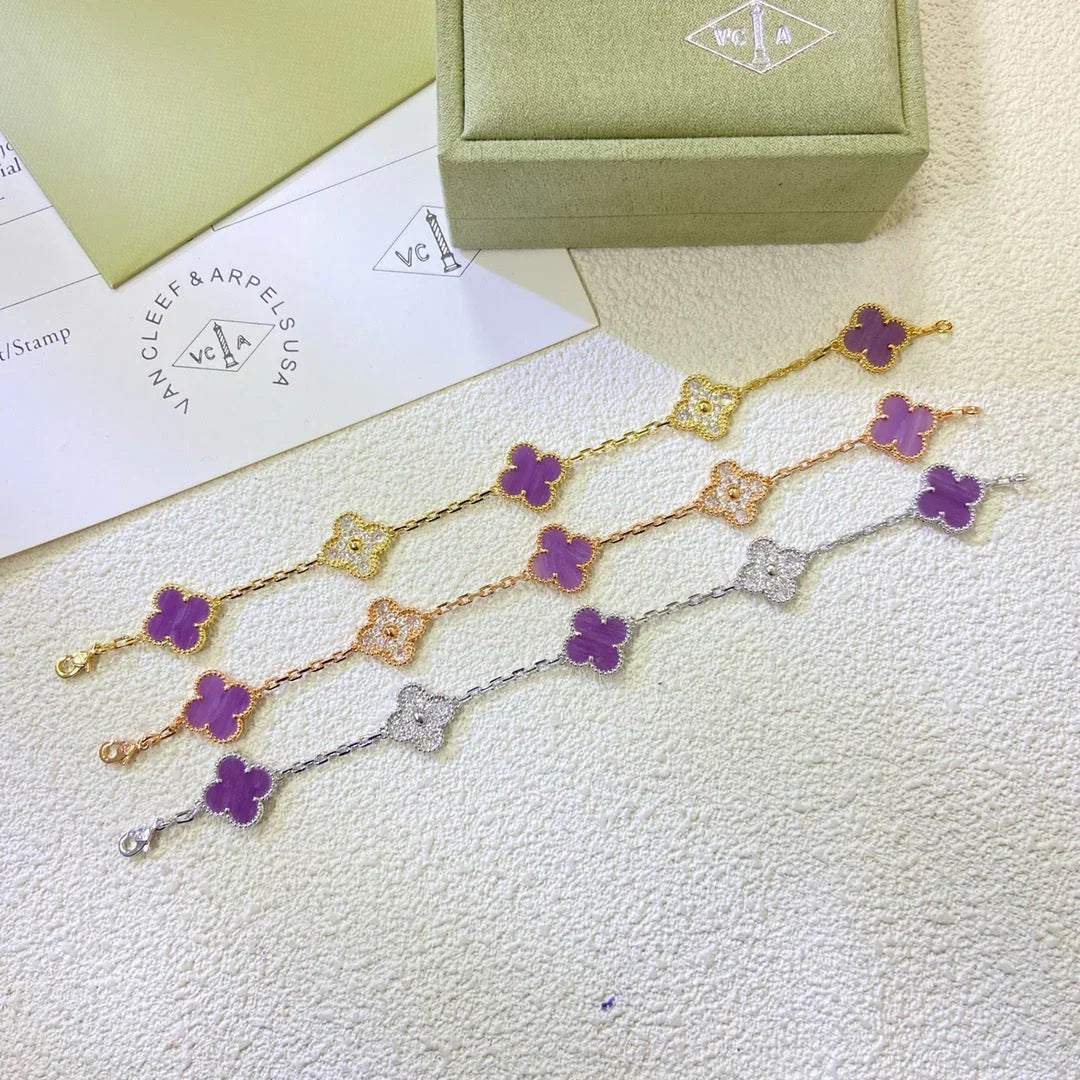 [Love Lucky] CLOVER 5 MOTIF VIOLET BRACELET COLLECTION