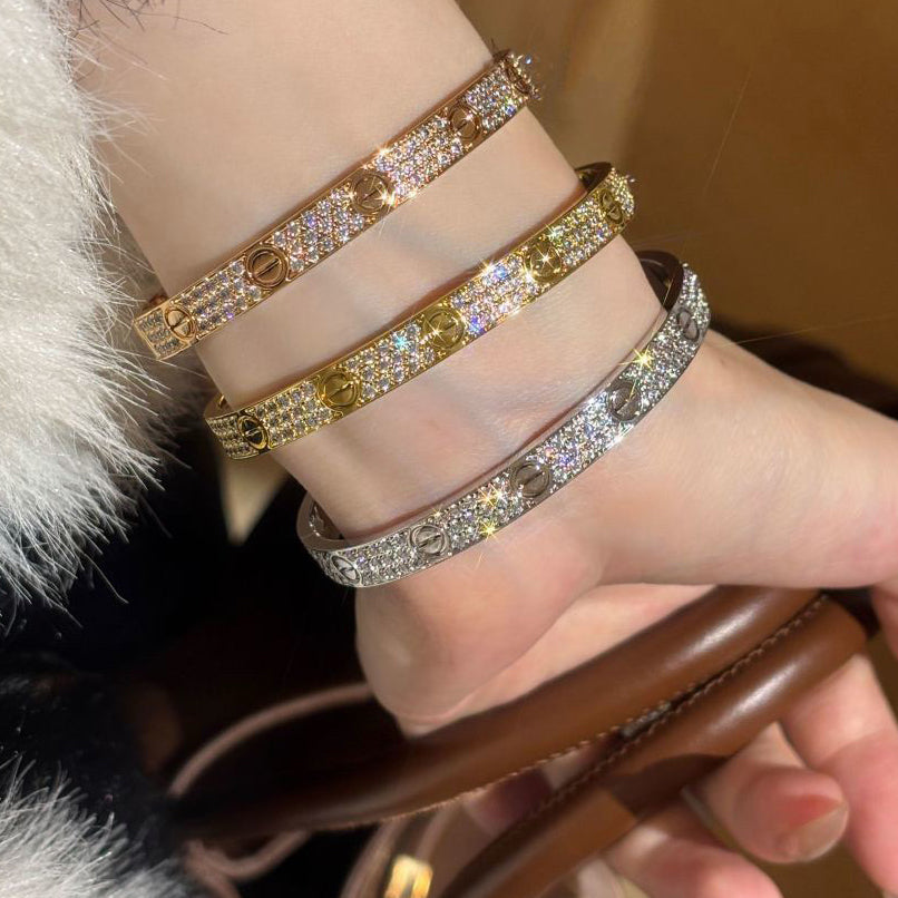 [Love Lucky]LOVE BRACELET 6.1MM DIAMOND-PAVED