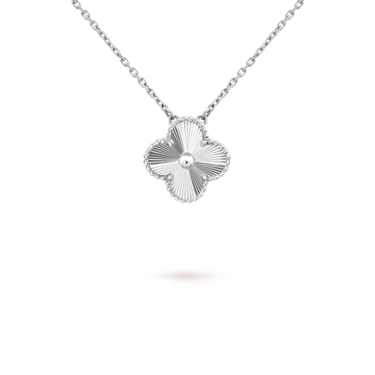 [Love Lucky] COLLAR LÁSER DE TRÉBOL DE 15 MM EN PLATA